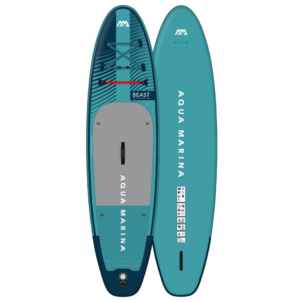 Aqua Marina 10’6″ Beast (Aqua Splash) - Advanced All-around iSUP, 3.2m/15cm, with carbon/fiberglass hybrid PASTEL paddle and coil leash - Escape Urban Life