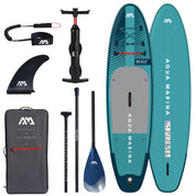 Aqua Marina 10’6″ Beast (Aqua Splash) - Advanced All-around iSUP, 3.2m/15cm, with carbon/fiberglass hybrid PASTEL paddle and coil leash - Escape Urban Life