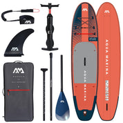 Aqua Marina 12’0″ Atlas (Sky Glider) - Advanced All-around iSUP, 3.66m/15cm, with carbon/fiberglass hybrid PASTEL paddle and coil leash - Escape Urban Life