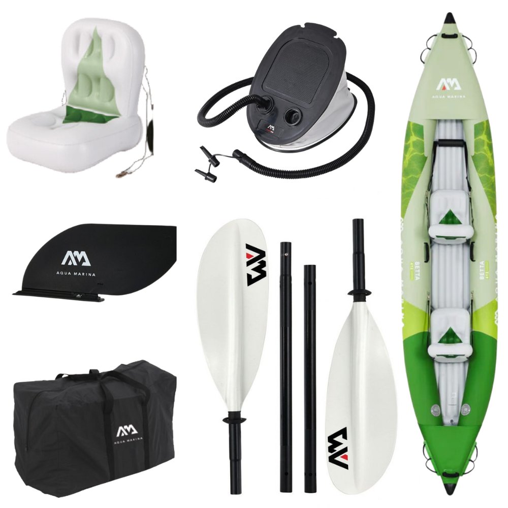 Aqua Marina 13’6“ Betta-412 Recreational Kayak - 2 person. Inflatable deck. Kayak paddle set included - Escape Urban Life