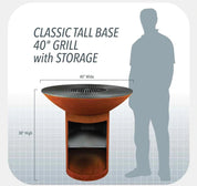 Arteflame Classic 40" Black Label - Tall Round Base With Storage - Escape Urban Life