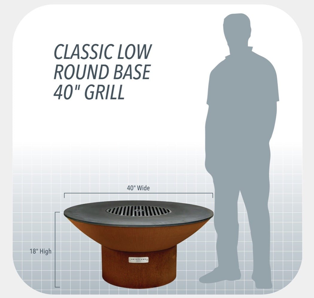 Arteflame Classic 40" Fire Pit - Low Round Base - Escape Urban Life