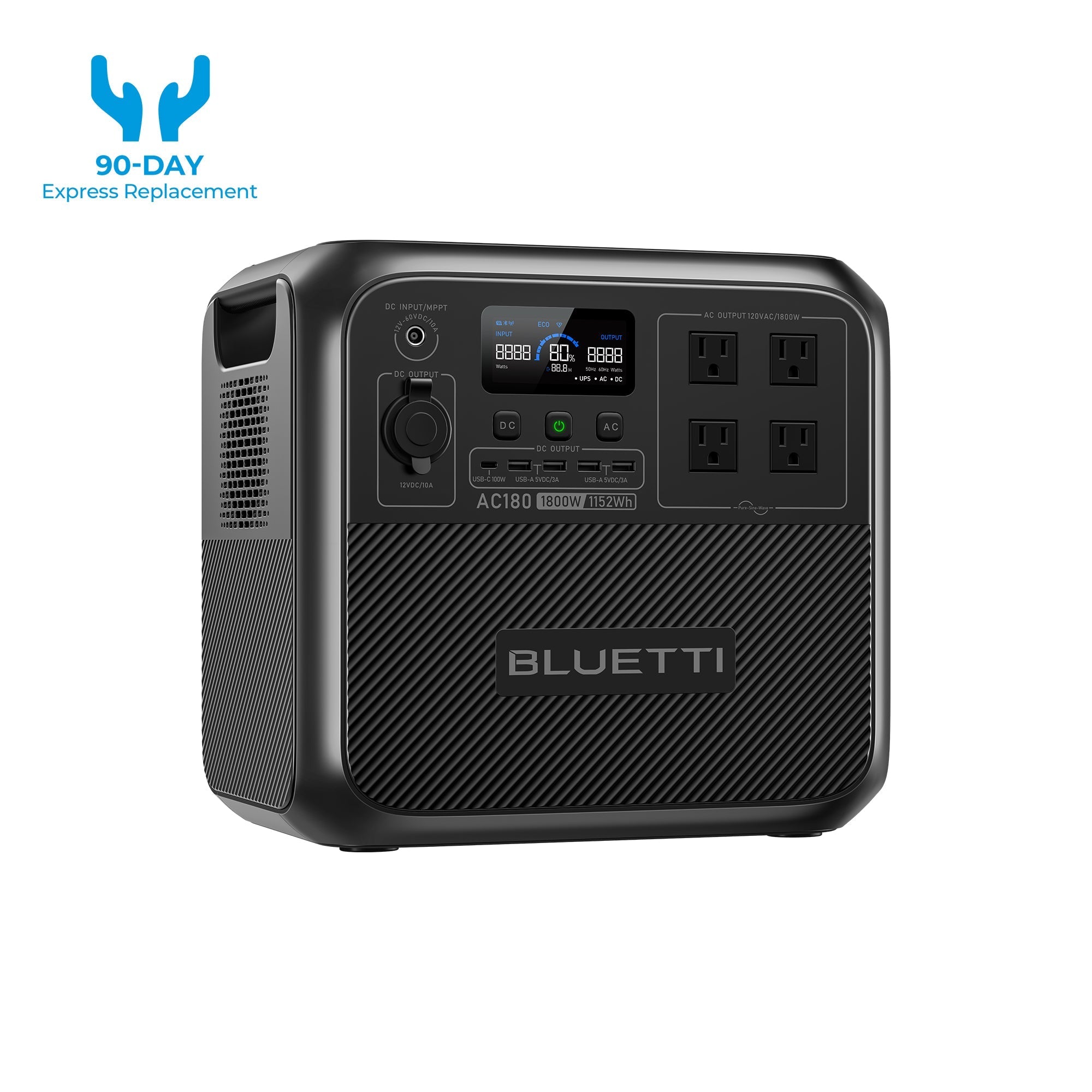 BLUETTI AC180 Solar Portable Power Station | 1,800W 1,152Wh - Escape Urban Life