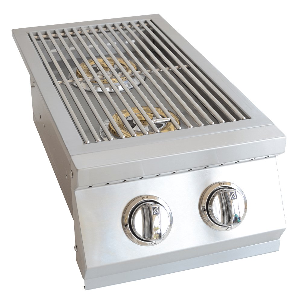 Built In Double Side Burner Stainless Steel with removable cover by Kokomo Grills - Escape Urban Life