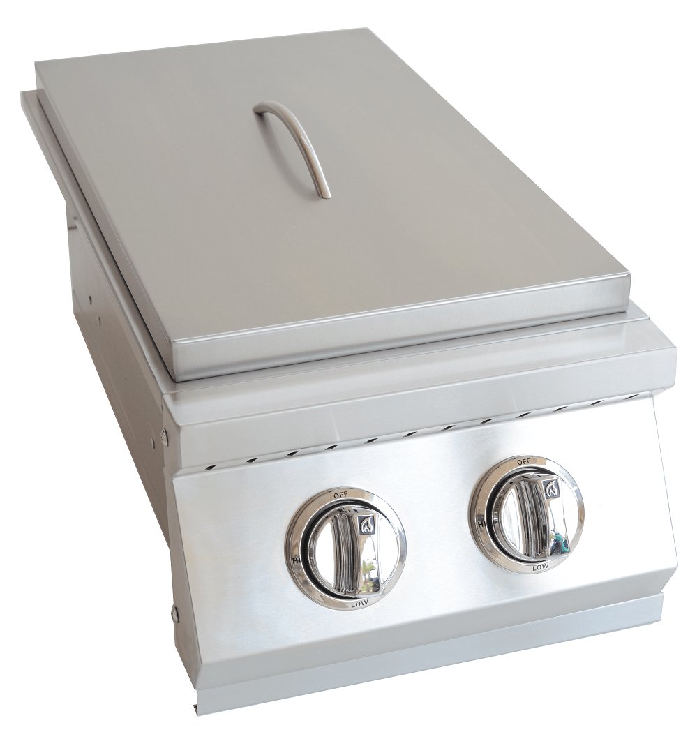 Built In Double Side Burner Stainless Steel with removable cover by Kokomo Grills - Escape Urban Life