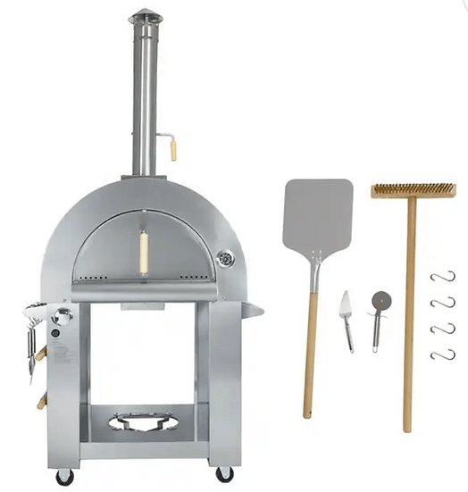 Kokomo 32" Dual Fuel Gas or Wood Fired Stainless Steel Pizza Oven - Escape Urban Life