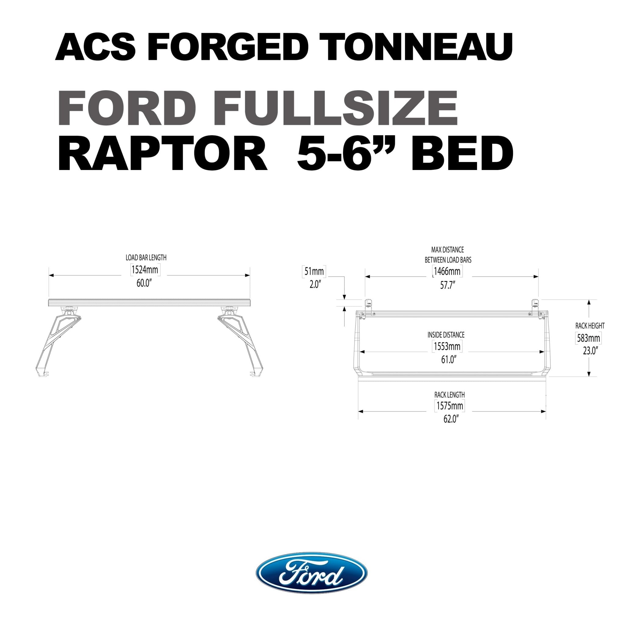 Leitner Designs ACS FORGED TONNEAU - RACK ONLY - Ford - Escape Urban Life