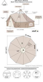 Life inTents Stella Stargazing 360 View Canvas Bell Tent 13' (4 Meters) - Escape Urban Life