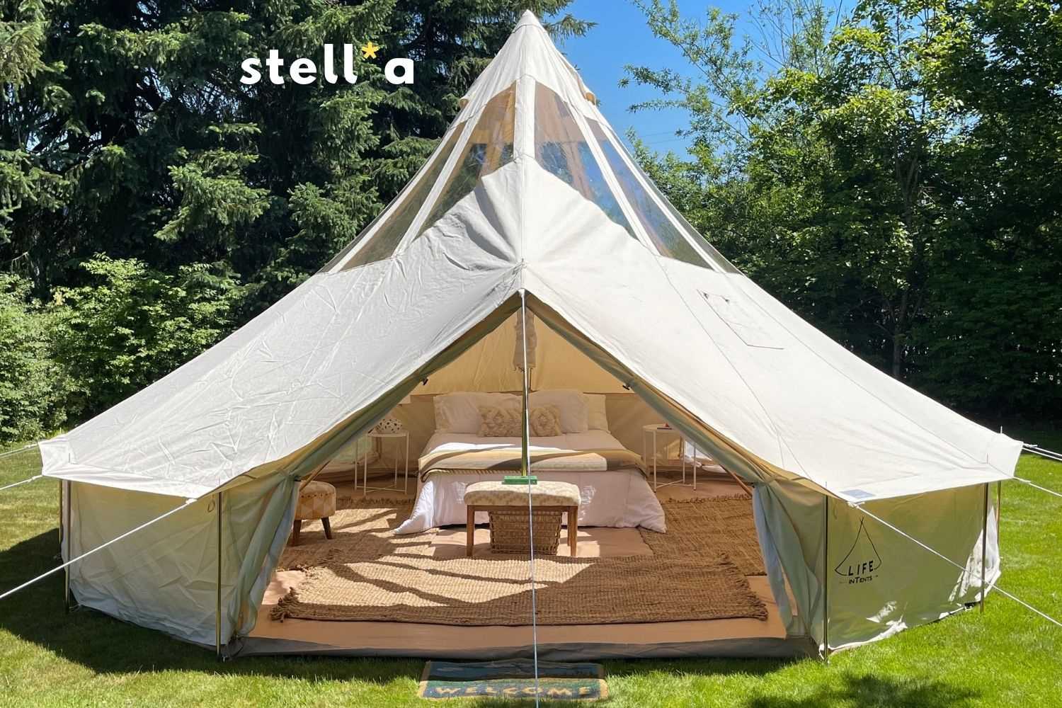 Life inTents Stella™ Stargazing 360 View Canvas Bell Tent 20' (6 Meters) - Escape Urban Life